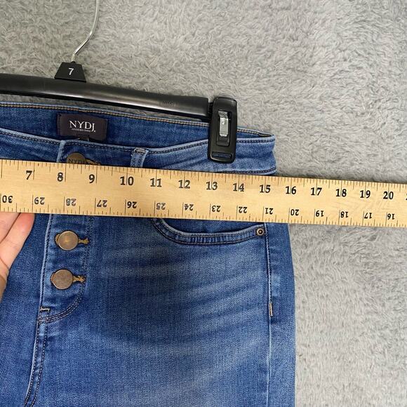 NYDJ womens button fly high waisted wide leg crop lift tuck tummy control 8 - Picture 9 of 11